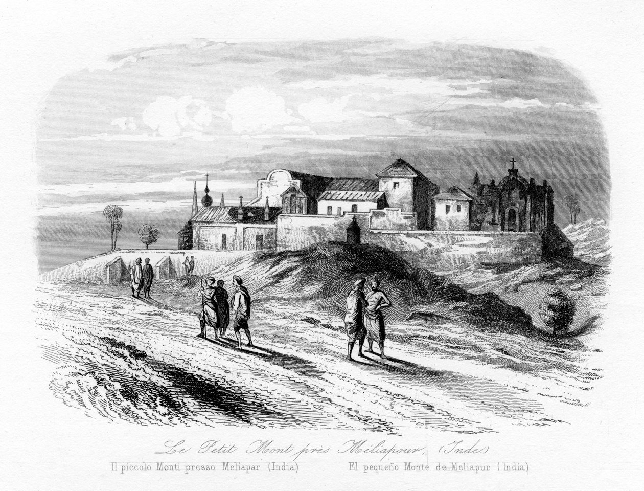 Malá hora poblíž Meliapur, Indie, c1840. od N. Remond