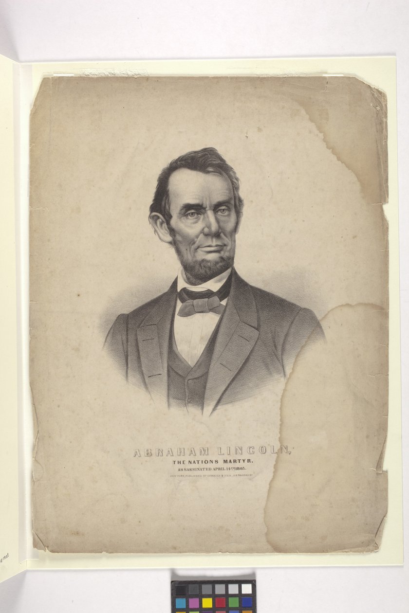 Abraham Lincoln (ručně kolorovaná litografie) od N. and Ives J.M. (1824 95) Currier
