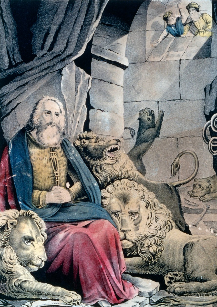 Daniel v jámě lvové od N. and Ives J.M. (1824-95) Currier