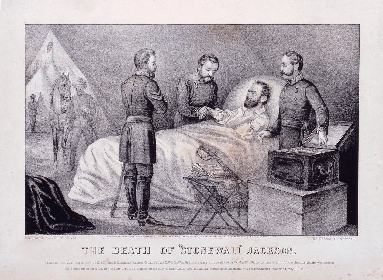 Smrt "Stonewalla" Jacksona (litografie) od N. and Ives J.M. (1824 95) Currier