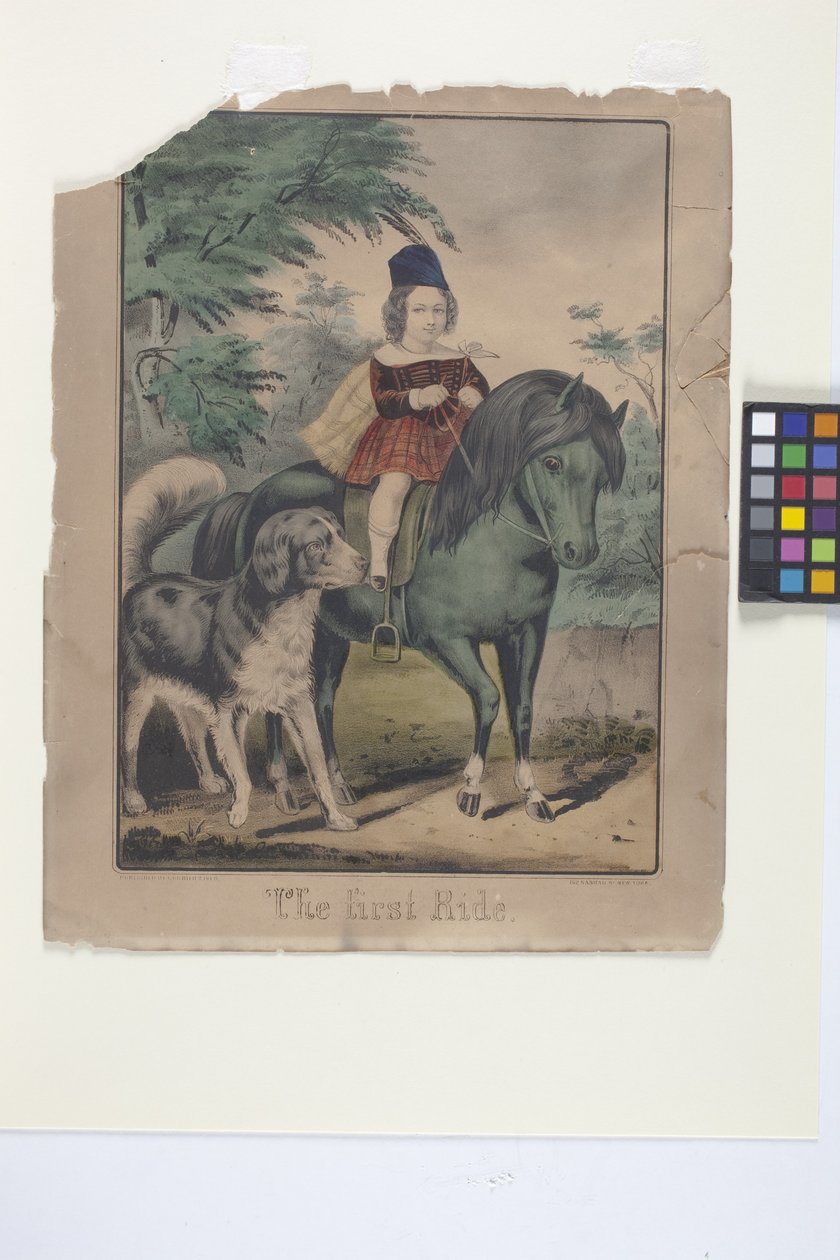 První jízda (ručně kolorovaná litografie) od N. and Ives J.M. (1824 95) Currier