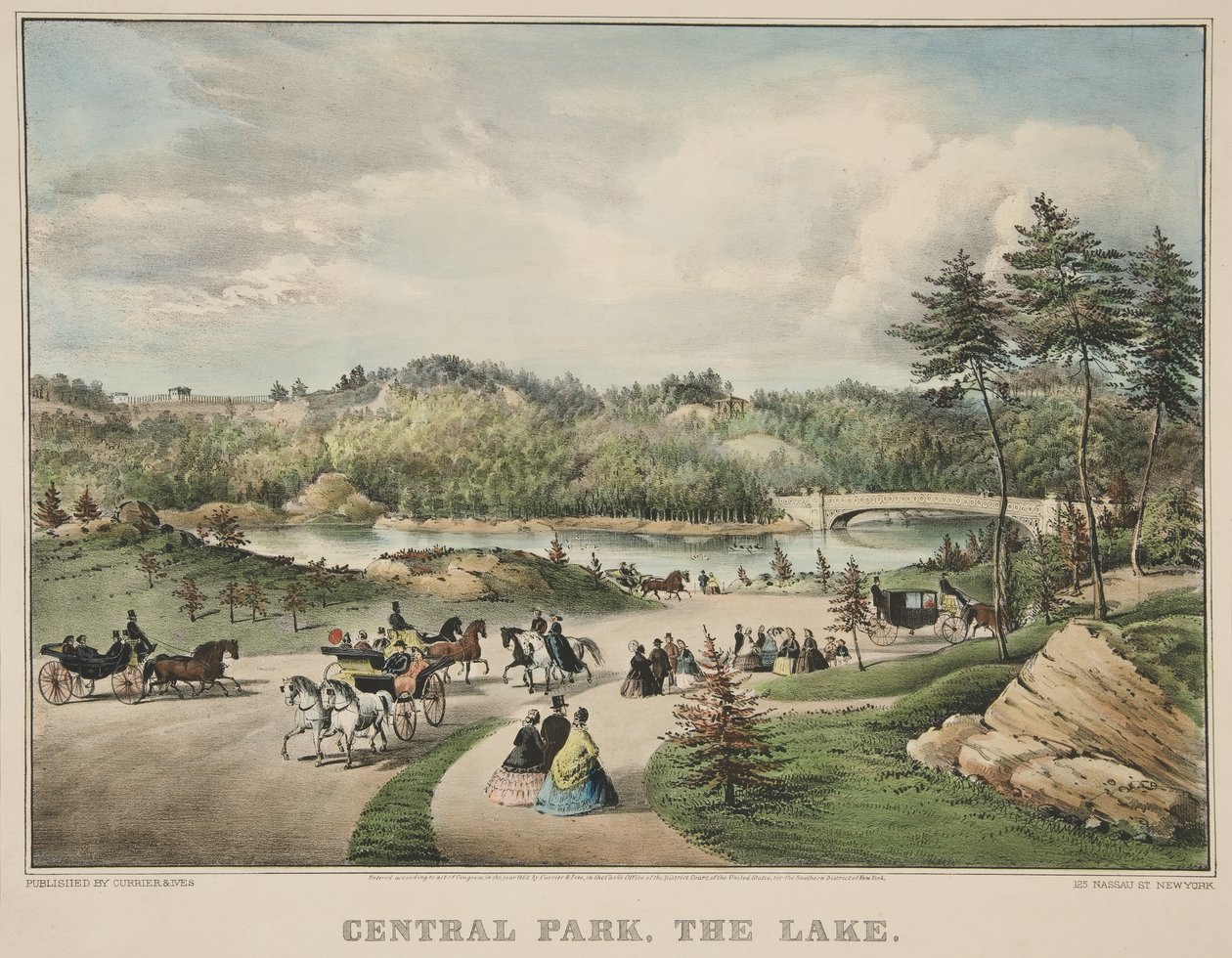 Central Park - Jezero od Currier and Ives