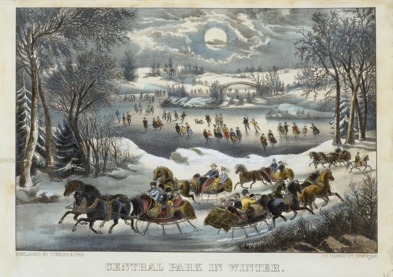 Central Park v zimě od Currier and Ives