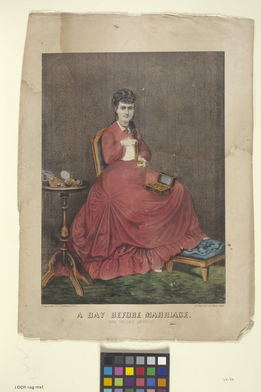 Den před svatbou (ručně kolorovaná litografie) od N. and Ives J.M. (1824 95) Currier