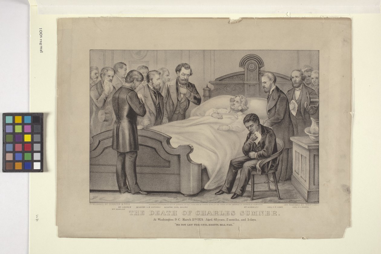 Smrt Charlese Sumnera (litografie) od N. and Ives J.M. (1824 95) Currier