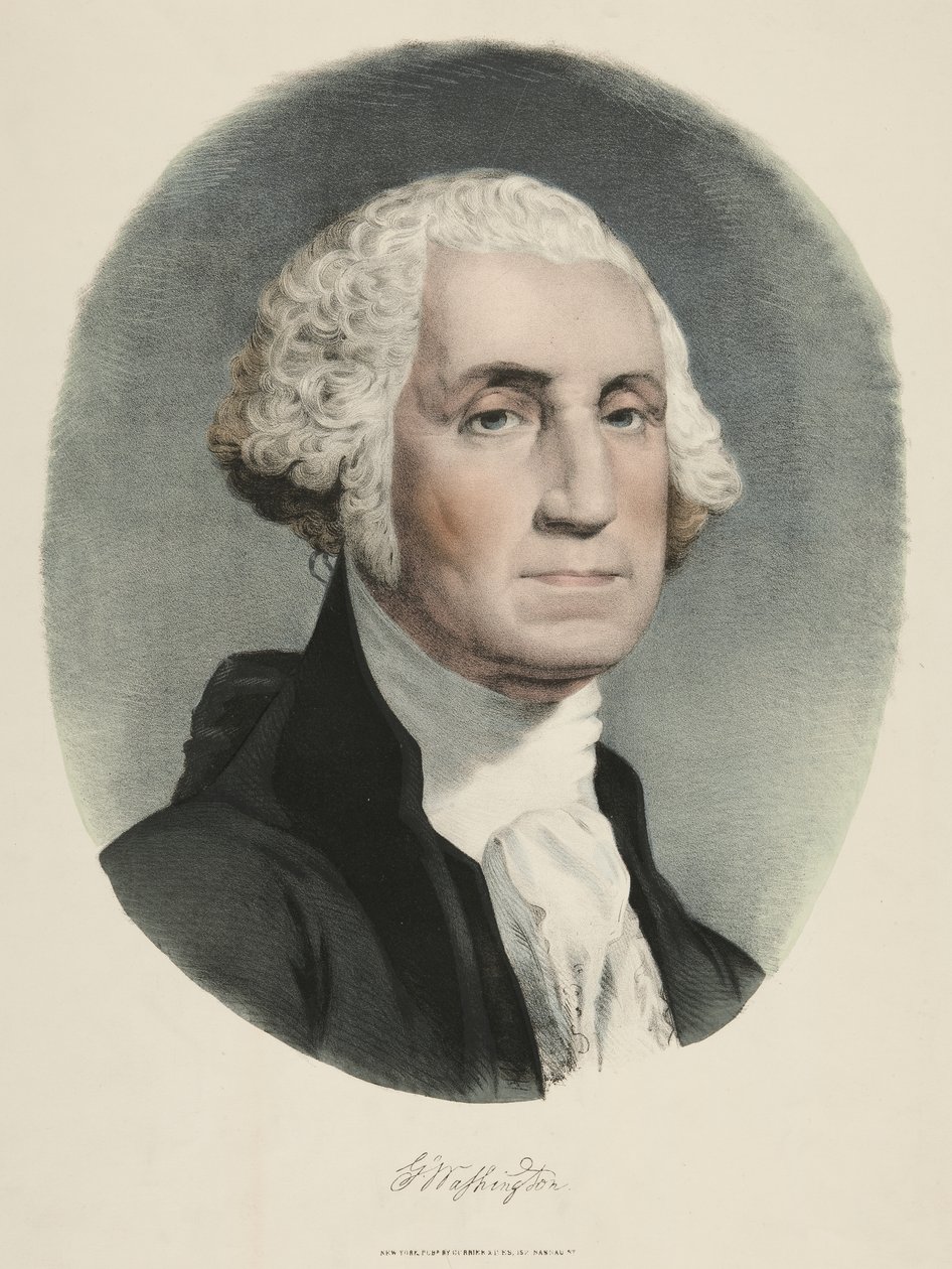 George Washington (barevná litografie) od Currier and Ives
