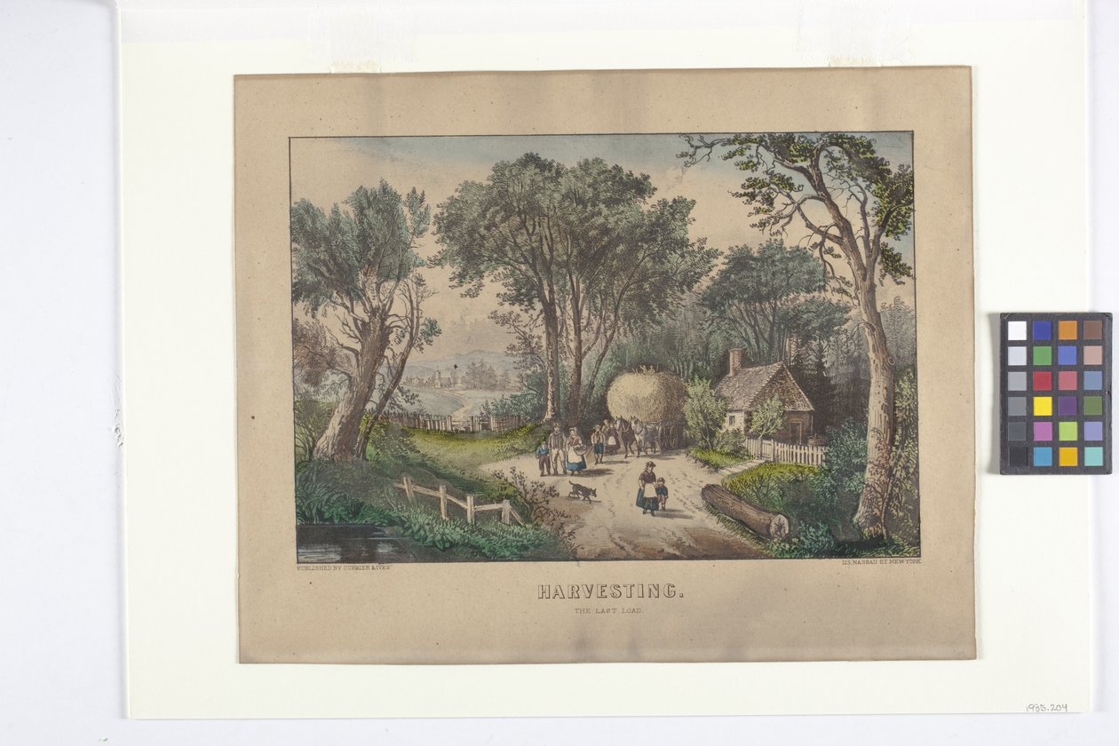Sklizeň posledního nákladu (ručně kolorovaná litografie) od N. and Ives J.M. (1824 95) Currier