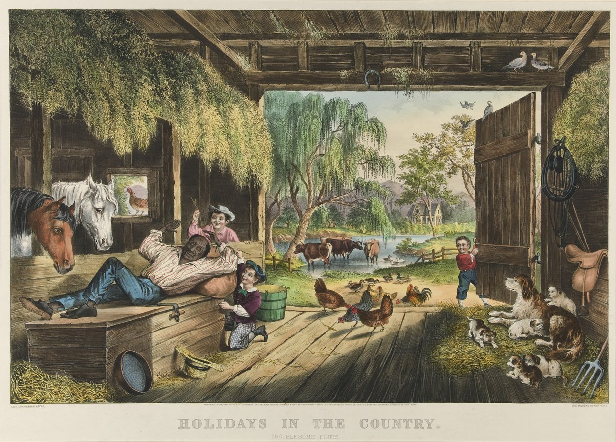 Dovolená na venkově, problémové mouchy od Currier and Ives