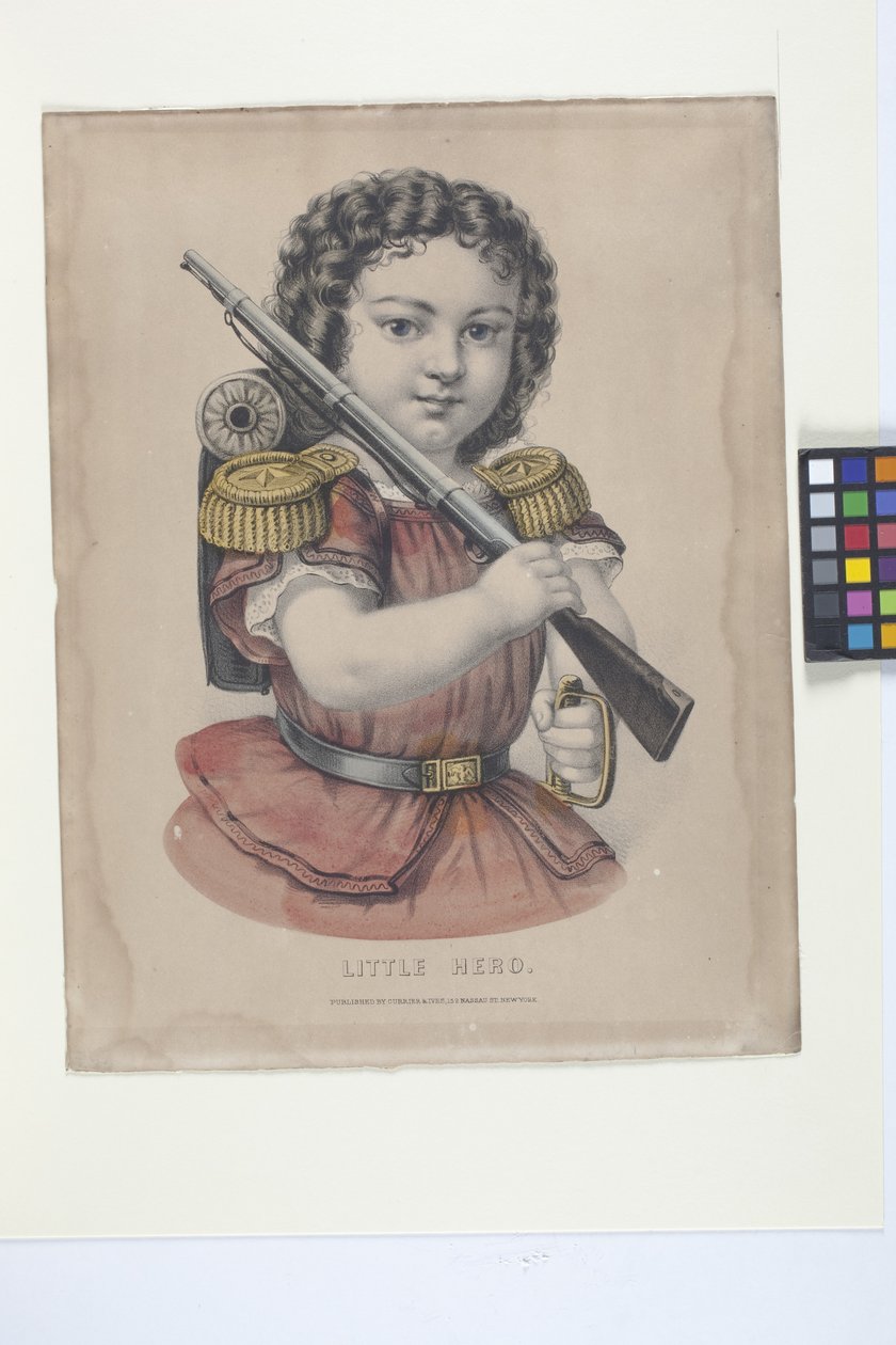 Malý hrdina (ručně kolorovaná litografie) od N. and Ives J.M. (1824 95) Currier