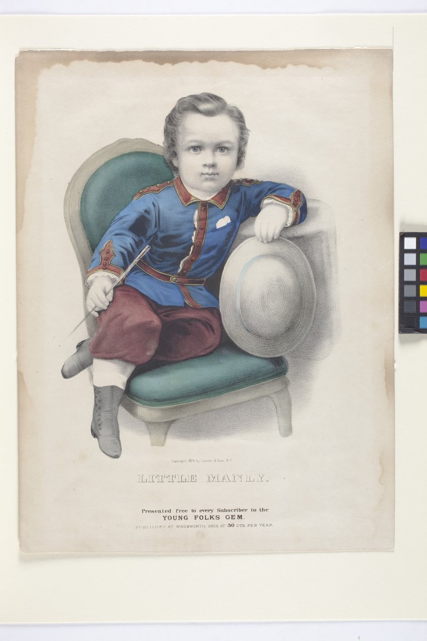 Little Manly (ručně kolorovaná litografie) od N. and Ives J.M. (1824 95) Currier
