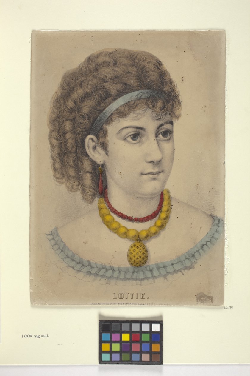 Lottie (ručně kolorovaná litografie) od N. and Ives J.M. (1824-95) Currier