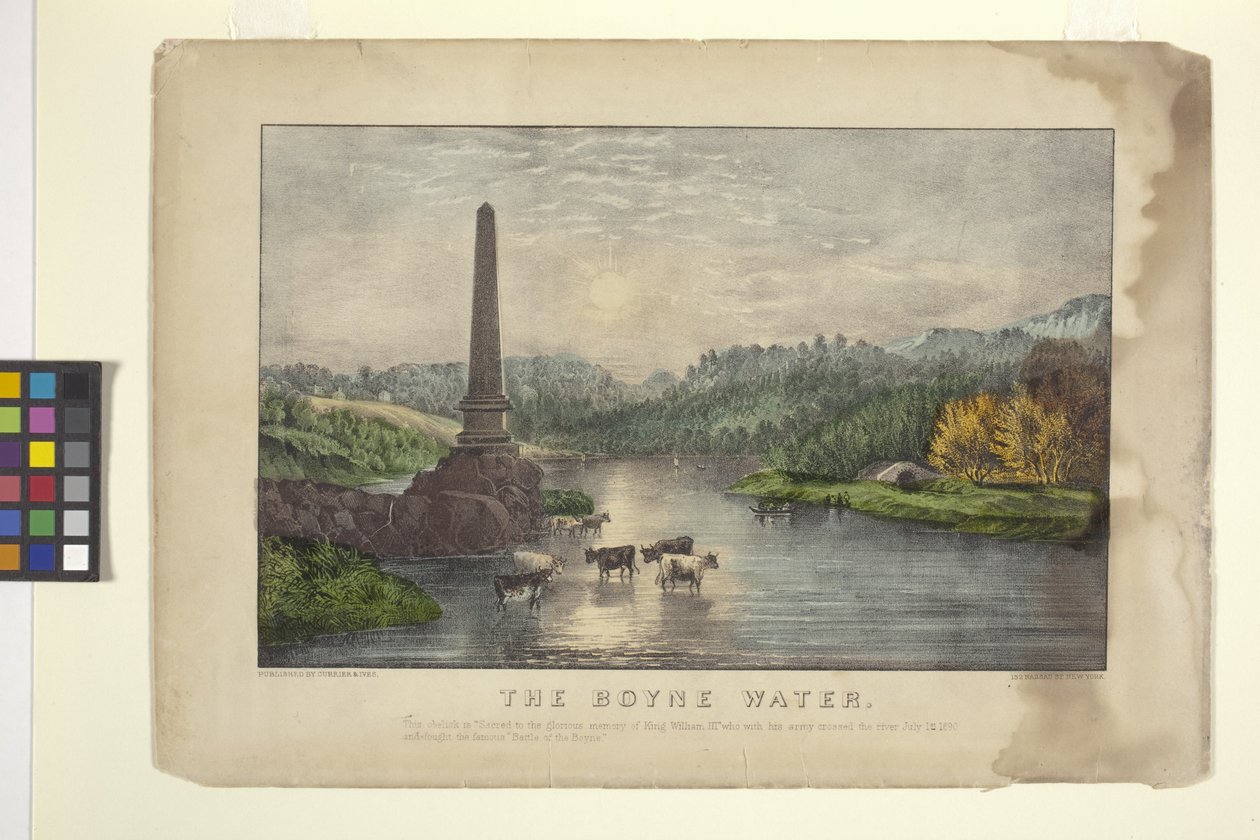 The Boyne Water (ručně kolorovaná litografie) od N. and Ives J.M. (1824 95) Currier