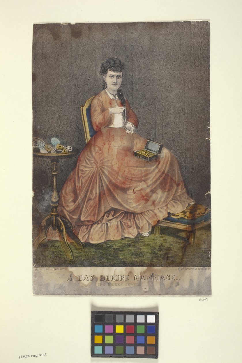 Den před svatbou (ručně kolorovaná litografie) od N. and Ives J.M. (1824 95) Currier