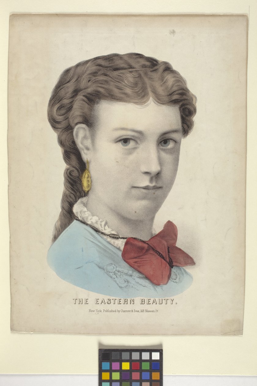 Východní krása (ručně kolorovaná litografie) od N. and Ives J.M. (1824 95) Currier
