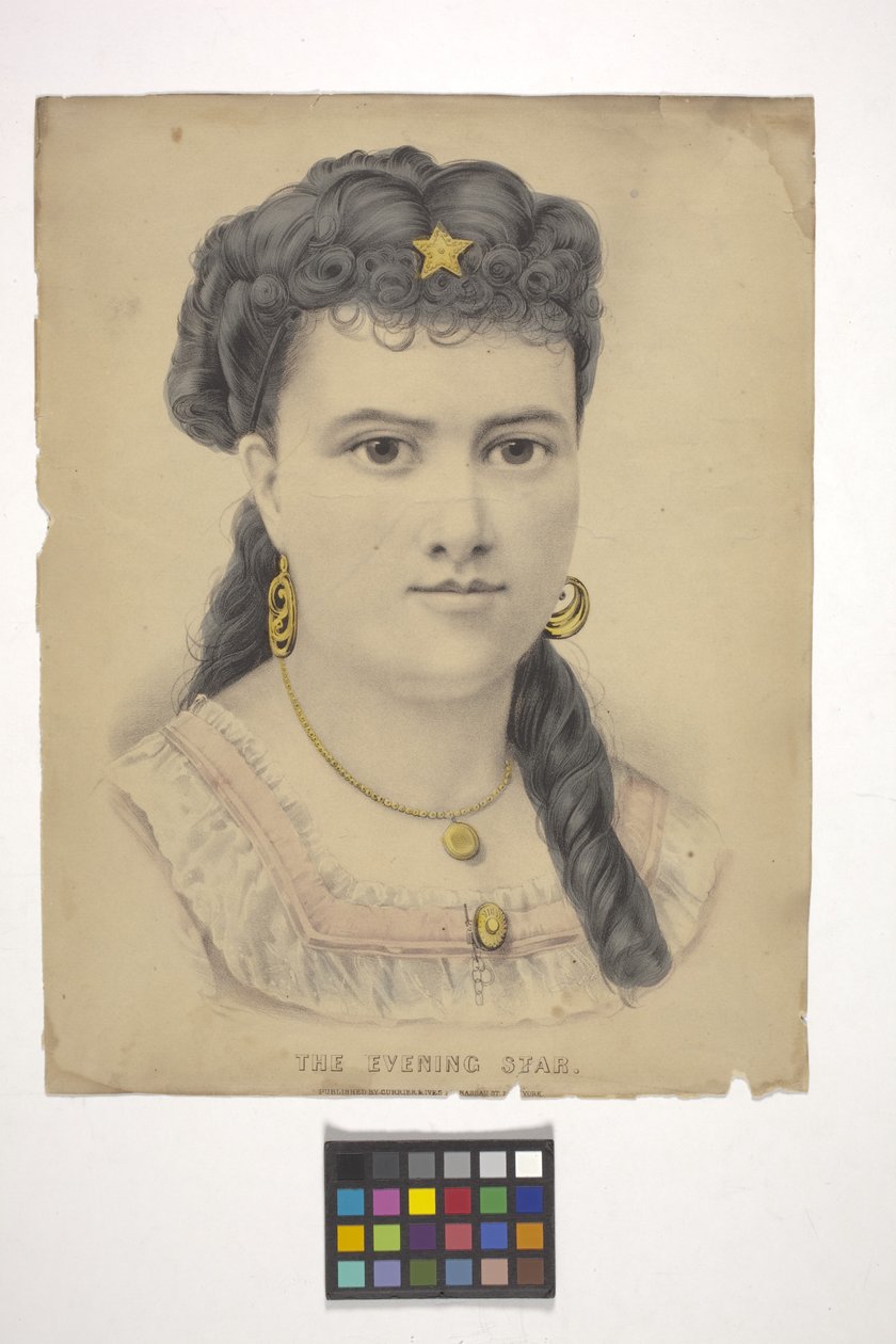 Večernice (ručně kolorovaná litografie) od N. and Ives J.M. (1824 95) Currier