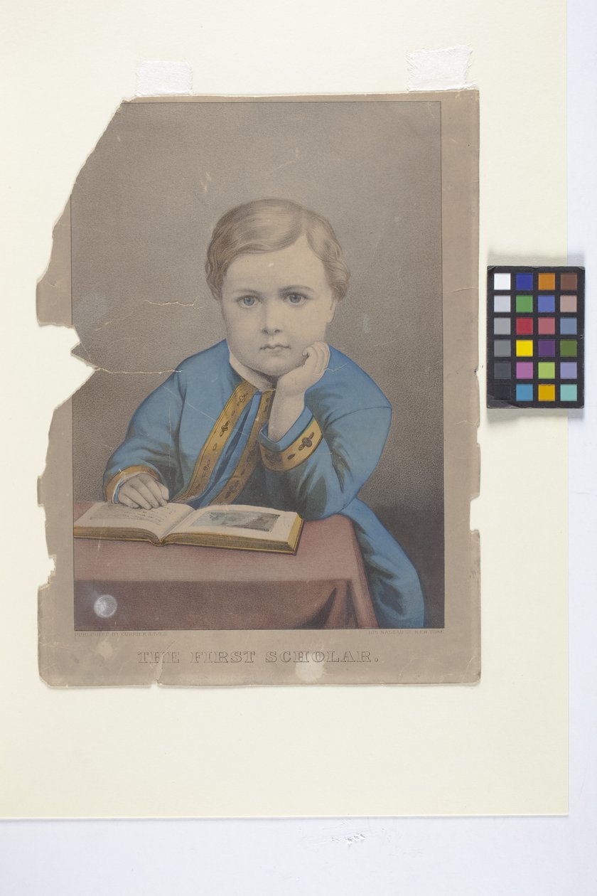 První učenec (ruční litografie) od N. and Ives J.M. (1824 95) Currier
