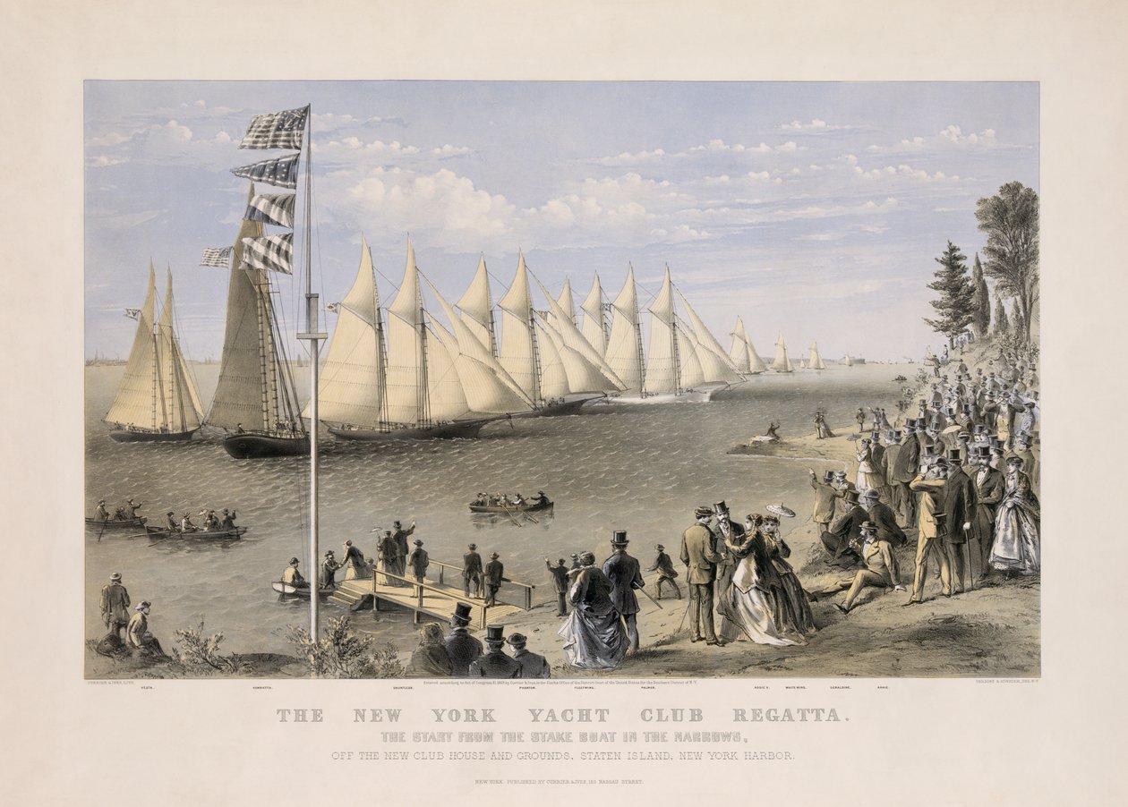 Regata New York Yacht Club od Currier and Ives