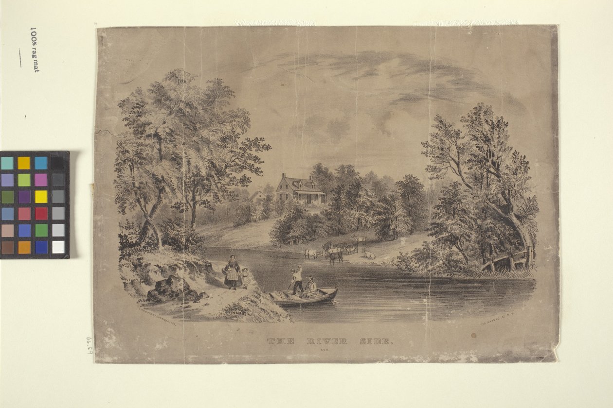 The River Side (litografie) od N. and Ives J.M. (1824 95) Currier