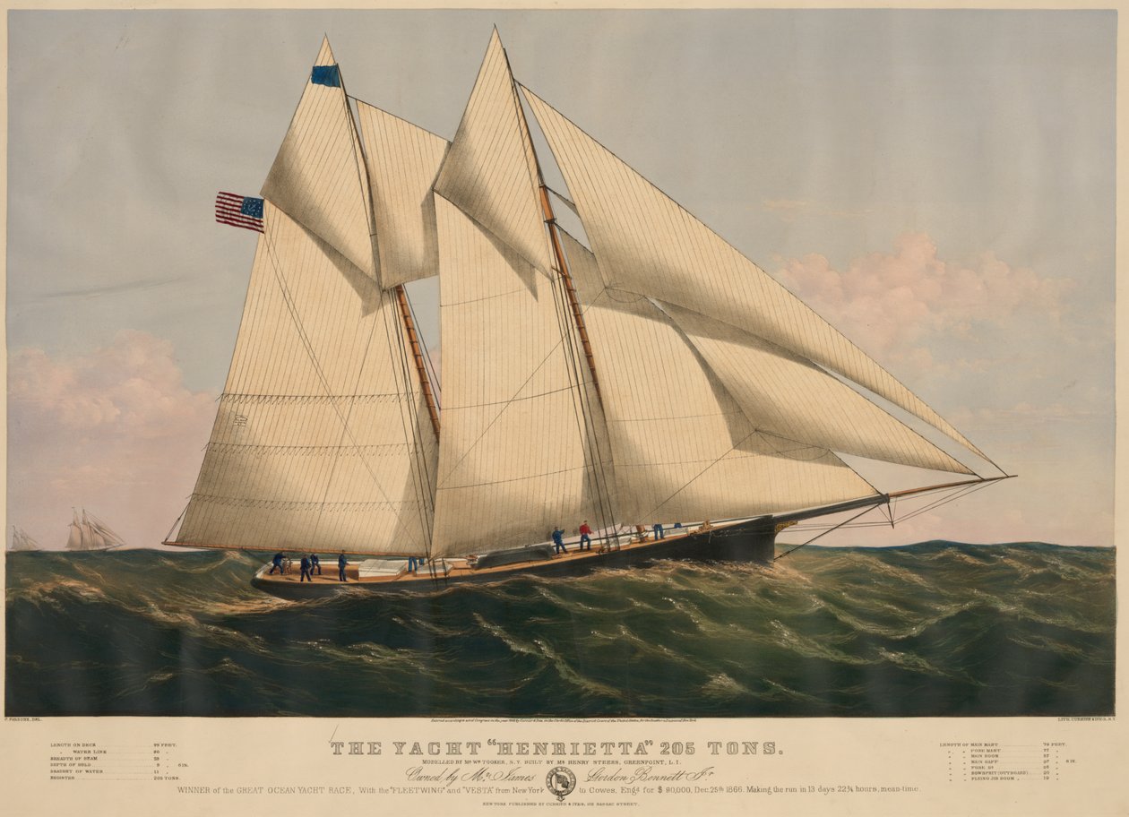 Jachta "Henrietta" 205 tun od Currier and Ives