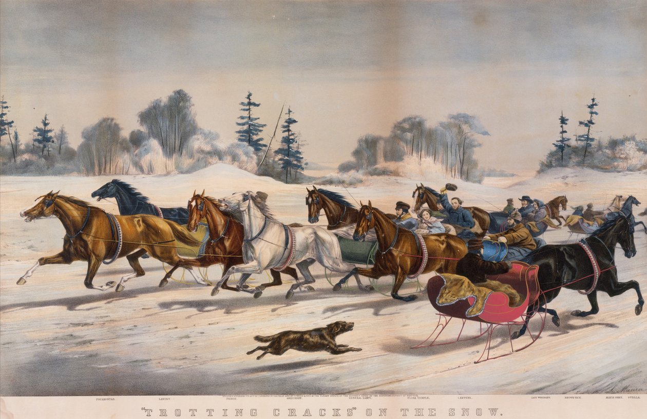 "Klusavé trhliny" na sněhu od Currier and Ives