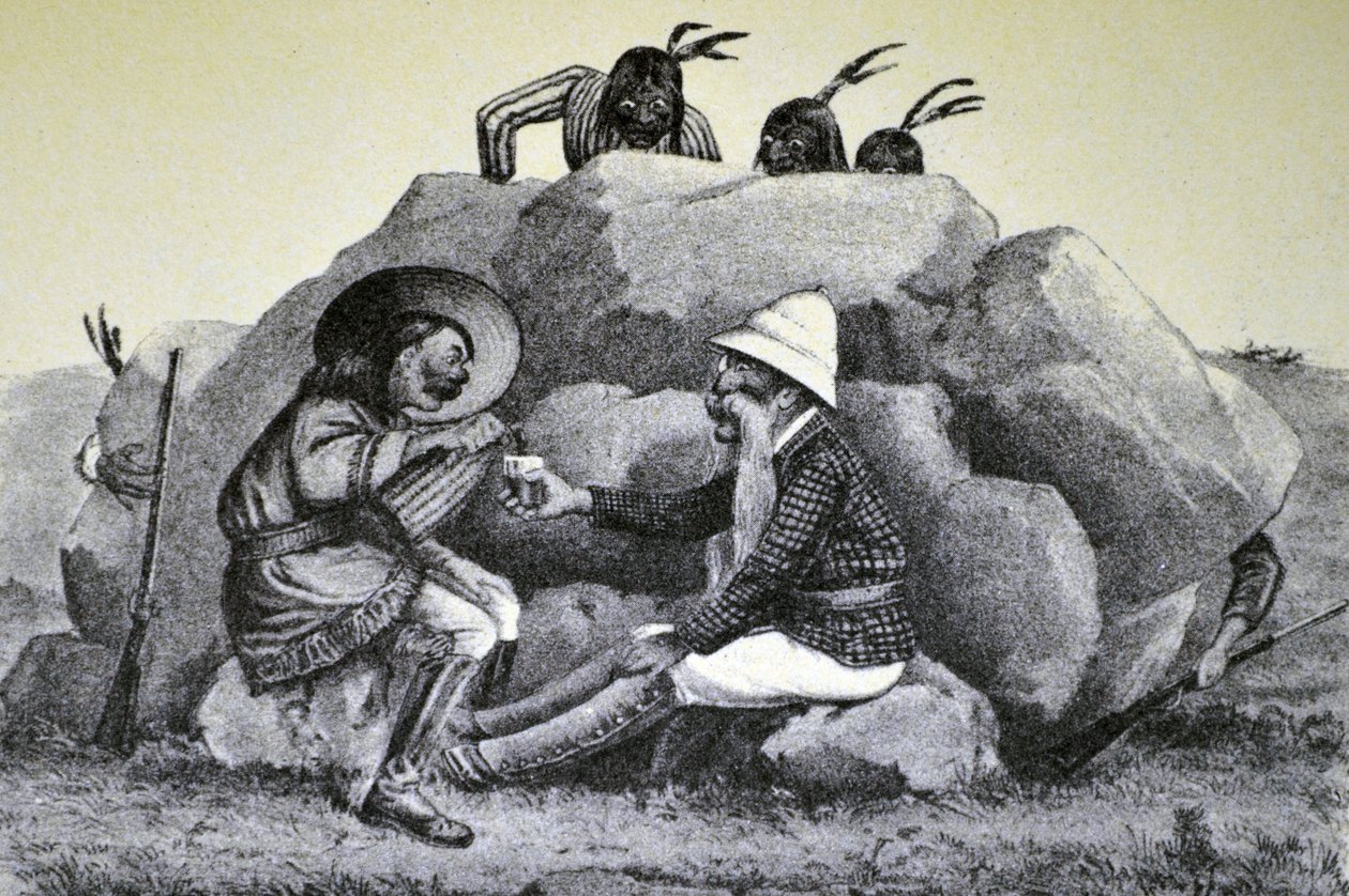 Currier & Ives ilustrace 19. století. Kvílivá vlna na válečné stezce od N. and Ives, J.M. Currier