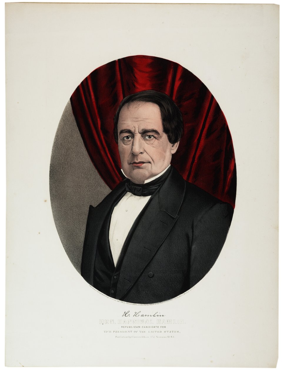 Hannibal Hamlin, 1860 od N. and Ives, J.M. Currier