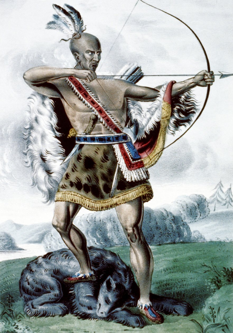 Indiánský lovec, 1845 od N. and Ives, J.M. Currier