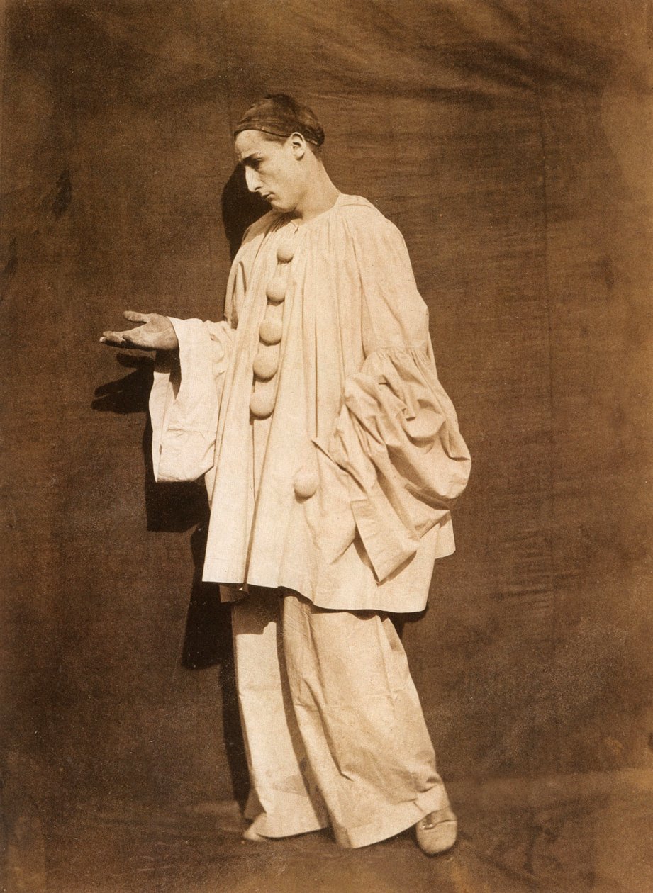 Mime Debureau: Pierrot prosící, foto Gaspard Felix Tournachon alias Nadar a Adrien Tournachon aka Nadar the Young od Nadar