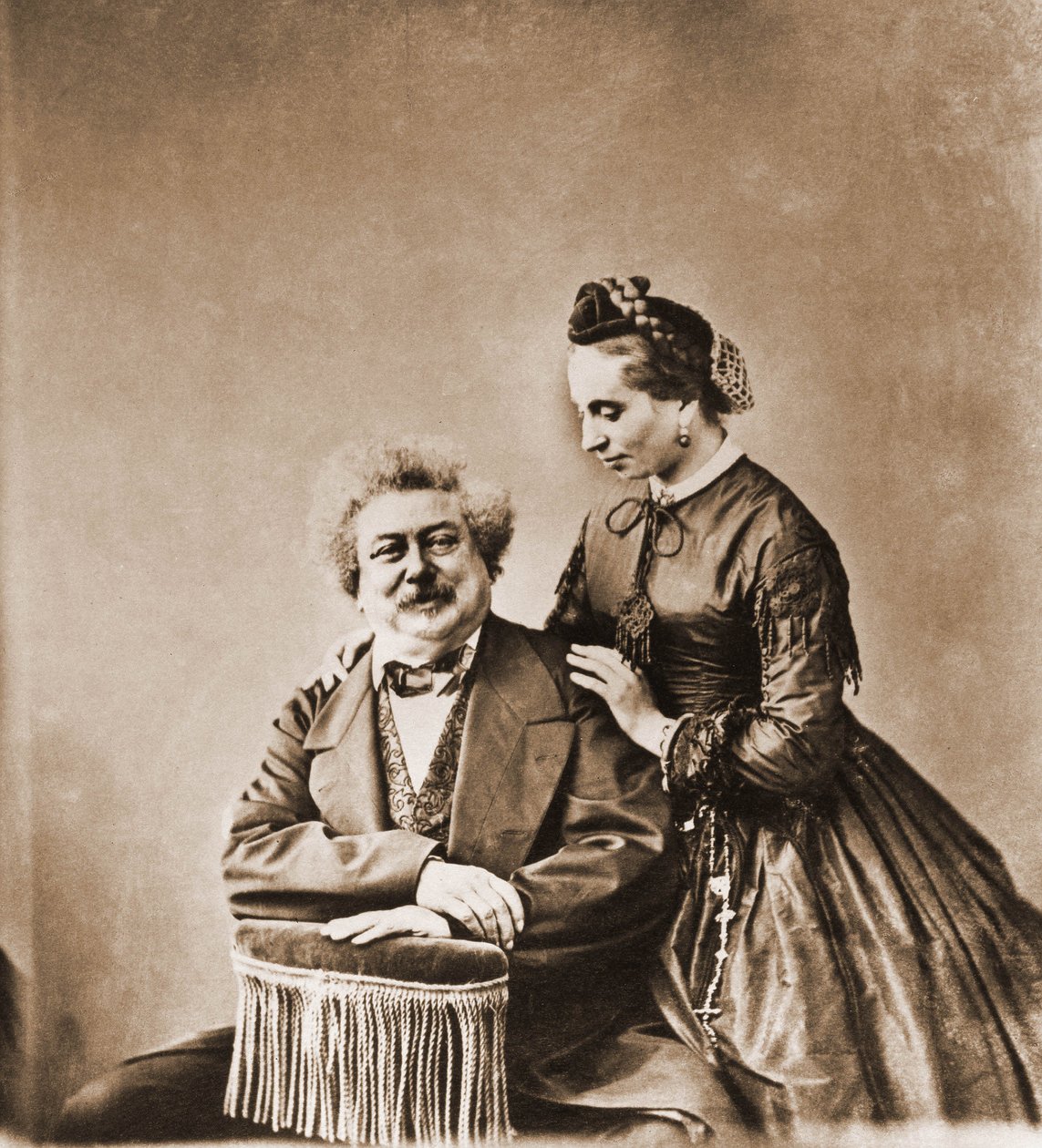 Portrét Alexandra Dumase pere, romanopisce 1802-1870 a jeho dcery Marie Dumas 1831-1878 (foto) od Nadar
