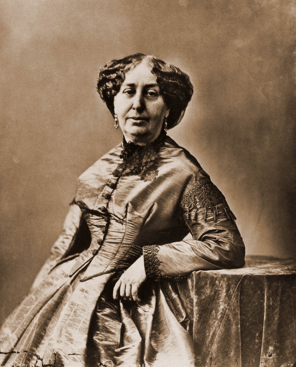 Portrét George Sand (Aurore Dupin, Baronne Dudevant) (1804-1876), romanopisec (foto) od Nadar