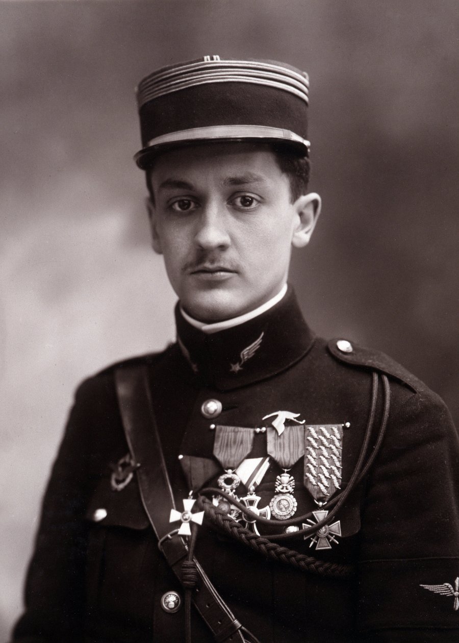 Portrét Georgese Guynemera (1894-1917), francouzského válečného pilota, který zemřel v první světové válce 1914-1918 (foto) od Nadar