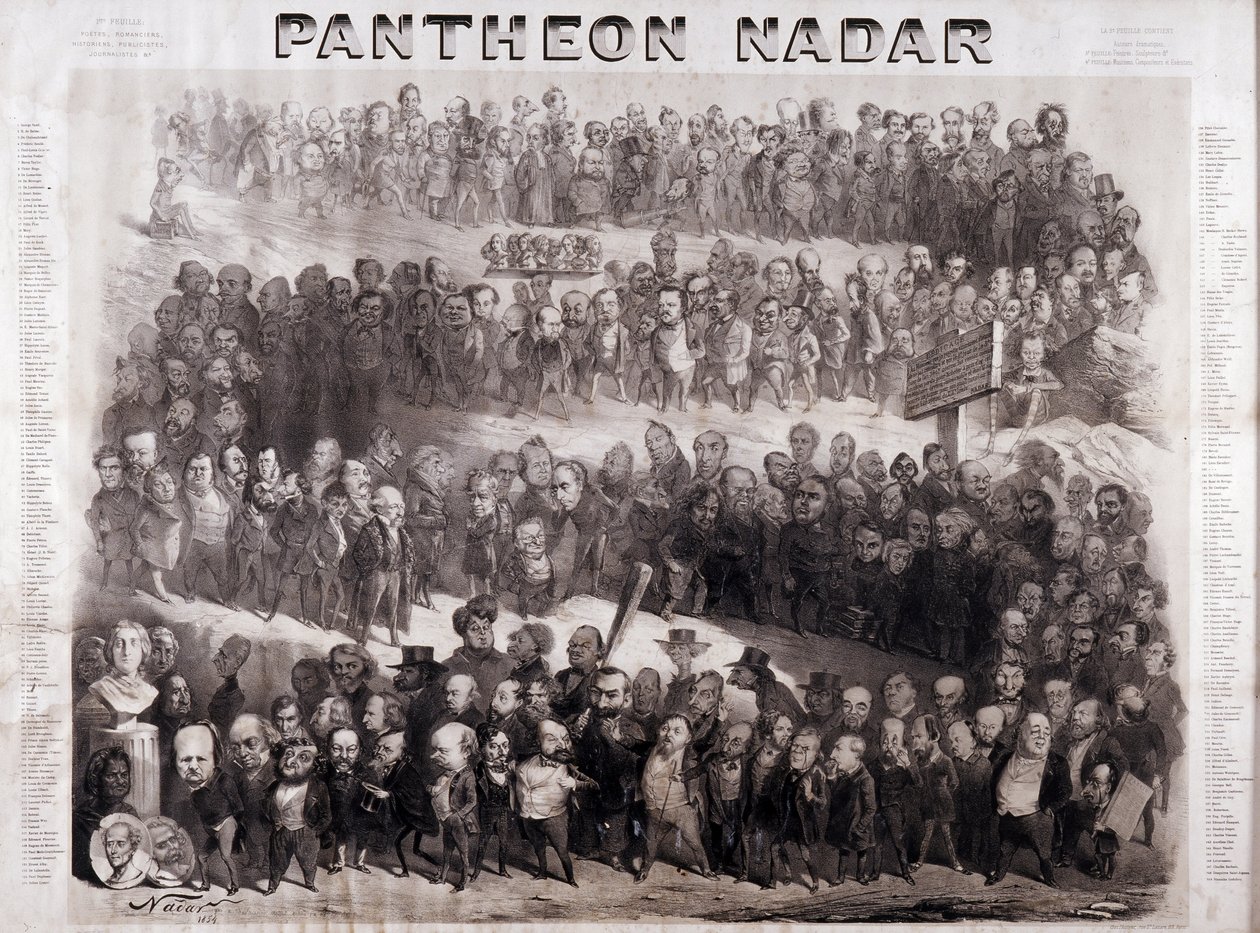 Pantheon Nadar představující velké historické postavy 19. století (intelektuální a politické osobnosti) od Nadar