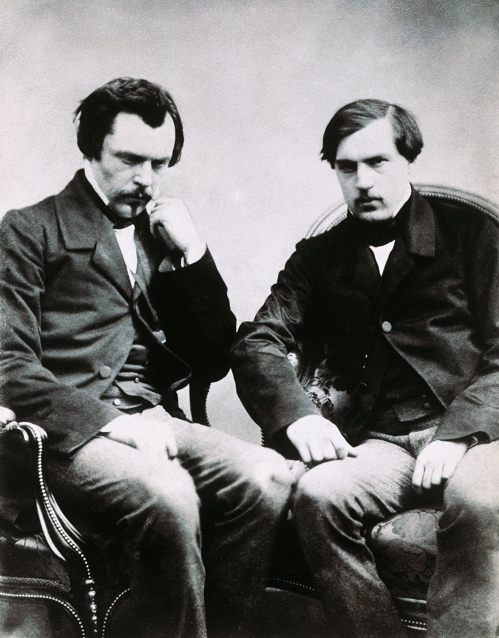 Bratři Edmond de Goncourt (1822-1896) a Jules Huot de Goncourt (1830-1870), francouzští spisovatelé, Foto Felix Nadar (1820-1910) od Nadar
