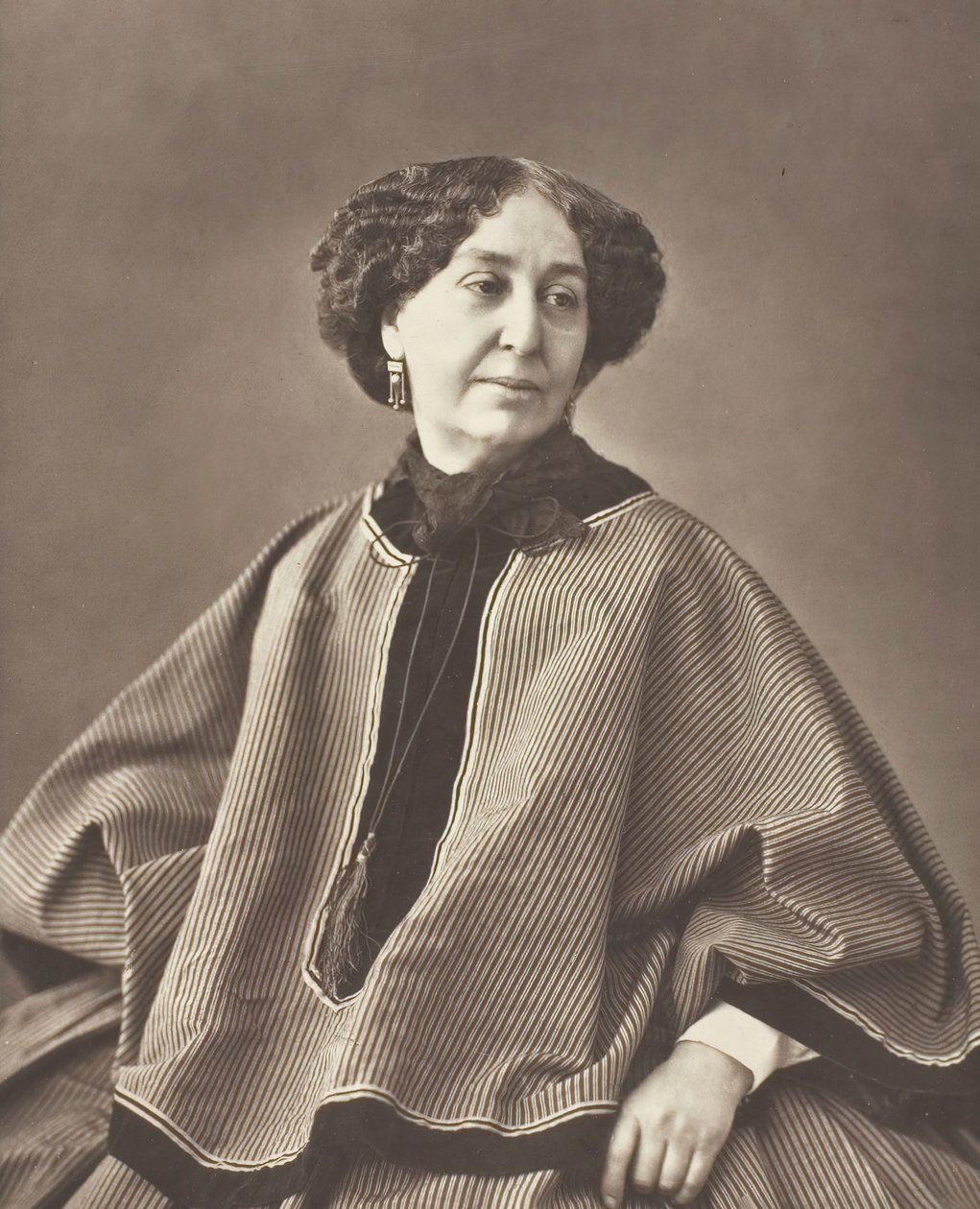 Georges Sand narozen Amantine Lucile Aurore Dupin, francouzský romanopisec, 1804-1876, 1864. od Nadar