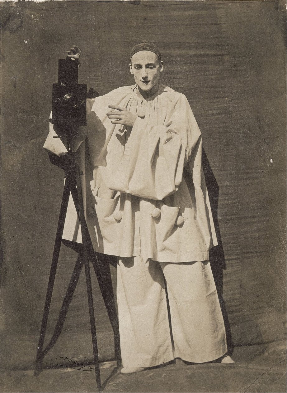 Pierrot photographe známý také jako Le Mime Deburau s fotoaparátem od Nadar