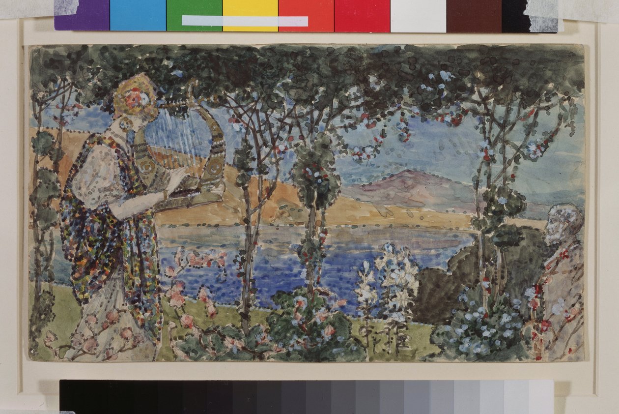 Pohádka. Dílo Naděždy Sergejevny Psishcheva (1881-1913), akvarel a inkoust na papíře od Nadezhda Psishcheva