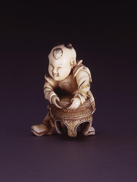 Netsuke, vyobrazení karako, cca 1830 (slonovina) od Nagahama Sokei