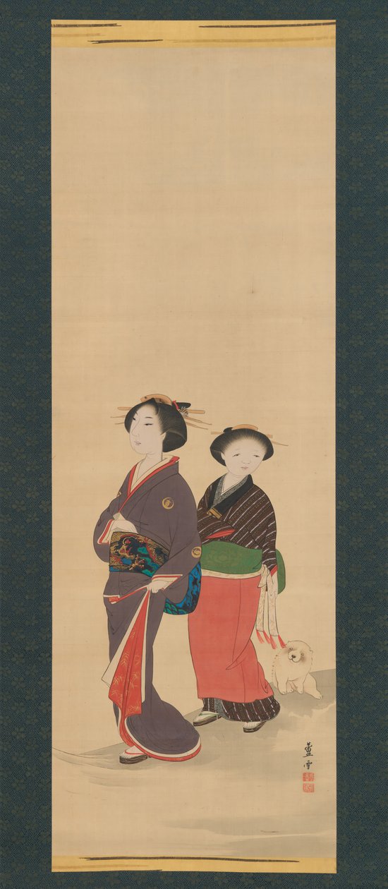 Dvě ženy a štěně, před rokem 1785. od Nagasawa Rosetsu