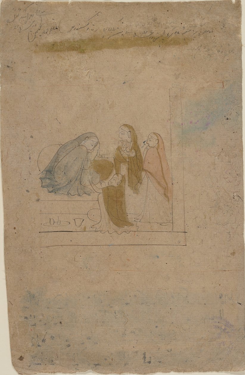Dáma s obsluhou, ca. 1775-80. od Nainsukh