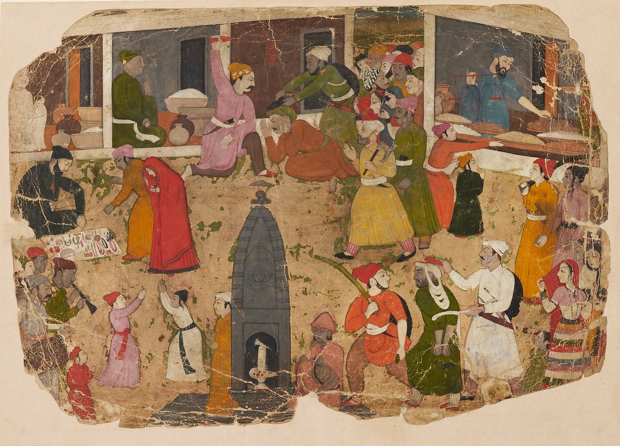 Rozruch v bazaru, 1750-1760 od Nainsukh