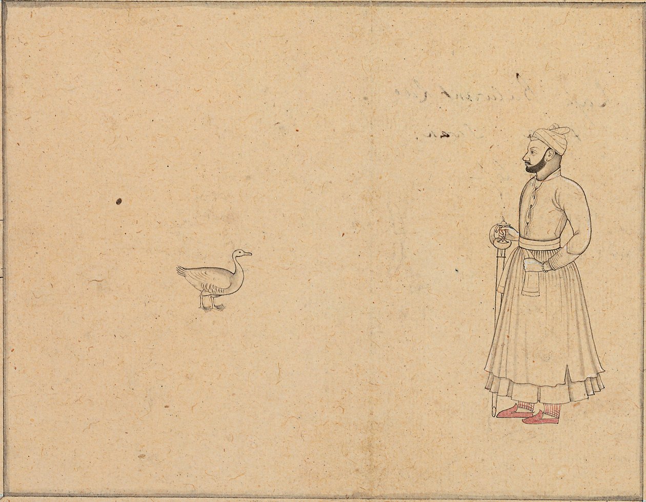 Raja Balwant Dev Singh a labuť, kolem 1750-55 od Nainsukh