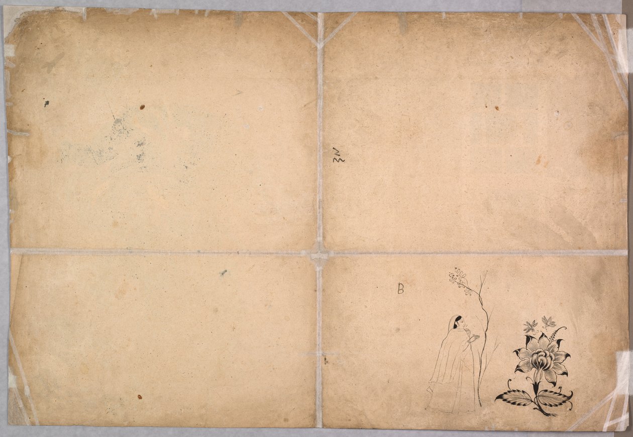 Dva sloni bojující na nádvoří před Muhammadem Shahem, c. 1730-40. od Nainsukh