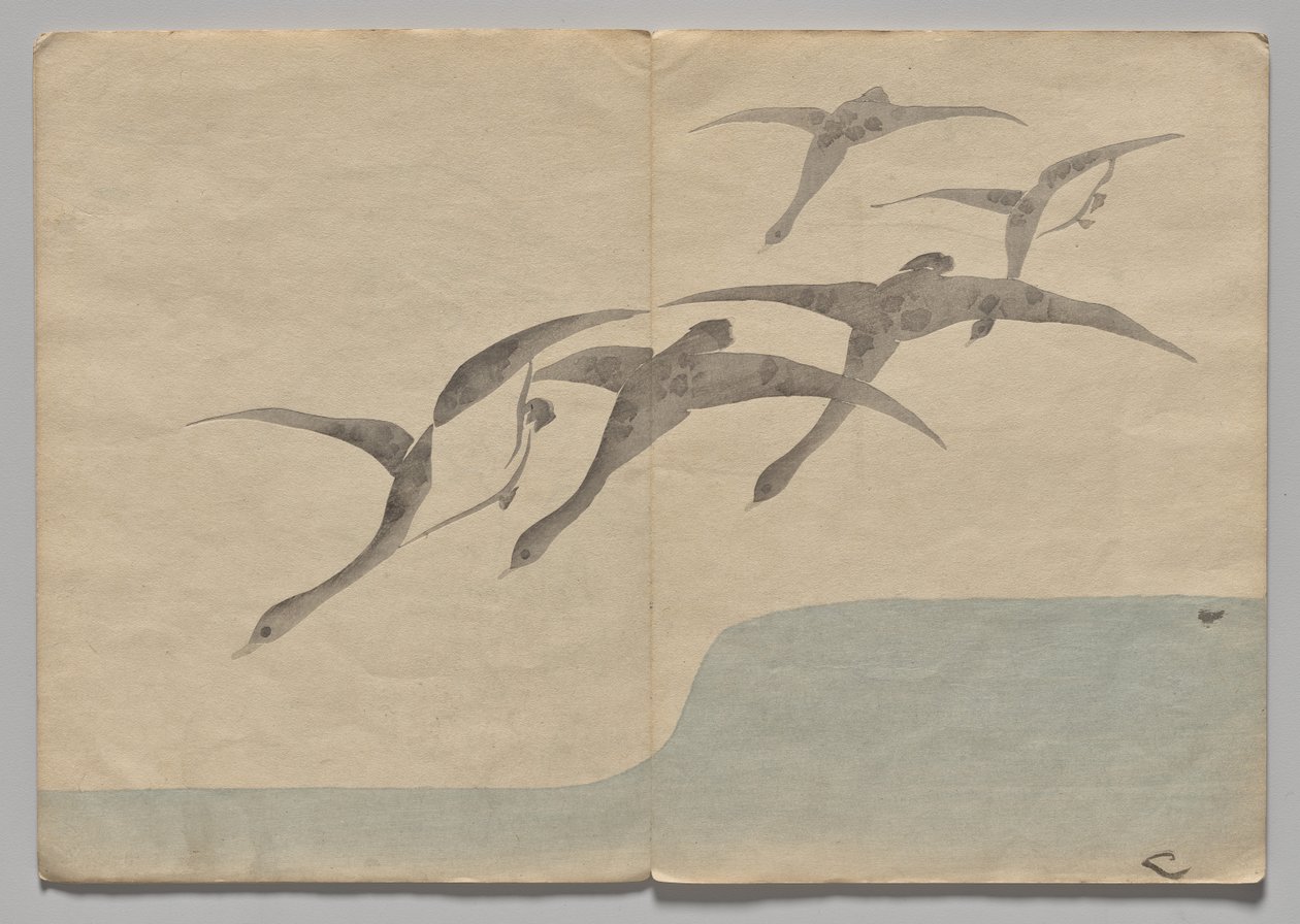 Scéna z The Kōrin Picture Book (svazek 1) od Nakamura Hochu