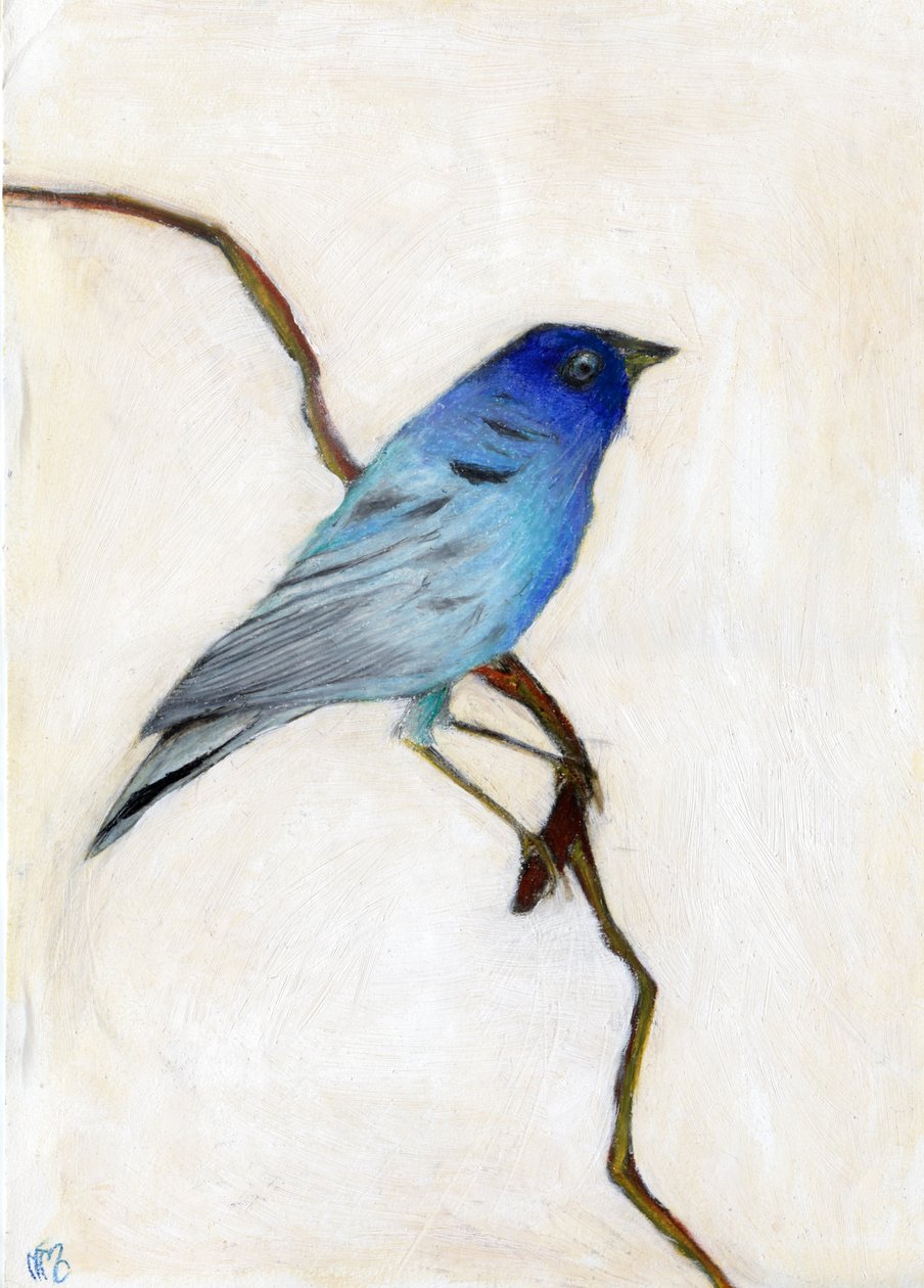 Little Blue, 2012, (olejový pastel na papíře) od Nancy Moniz Charalambous