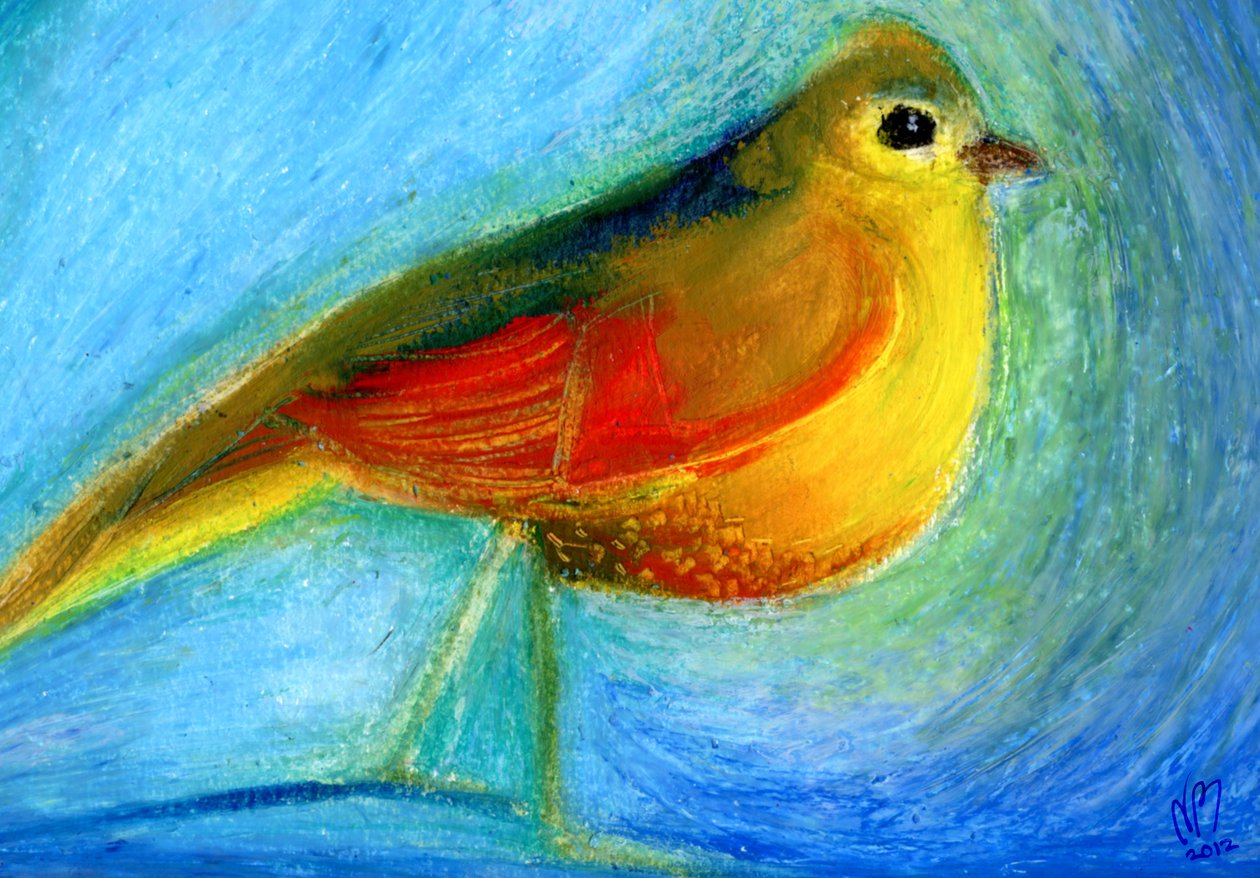 The Wishing Bird, 2012, (olejový pastel na papíře) od Nancy Moniz Charalambous