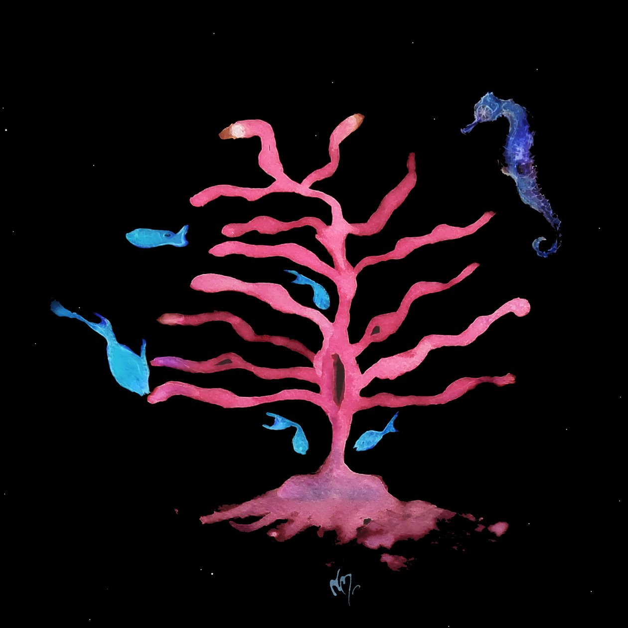 The Seahorse Tree, 2020 (kombinovaná média) od Nancy Moniz Charalambous
