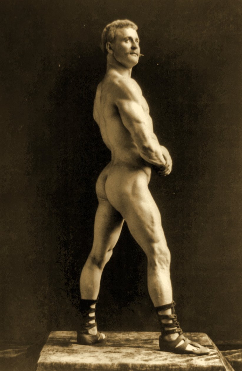 Eugen Sandow, v klasické starořecko-římské póze, asi 1893 od Napoleon Sarony