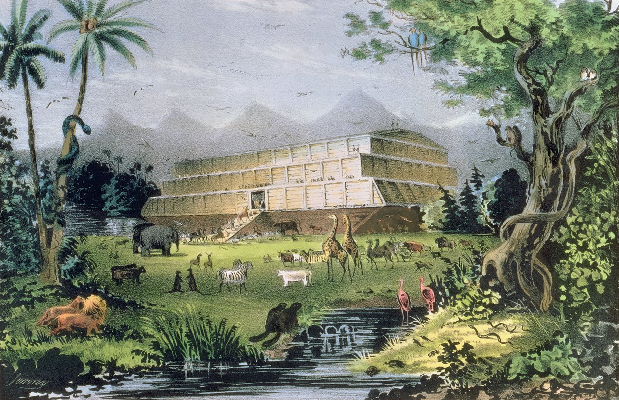 Noemova archa, hospoda. od Currier a Ives, New York, od Napoleon Sarony