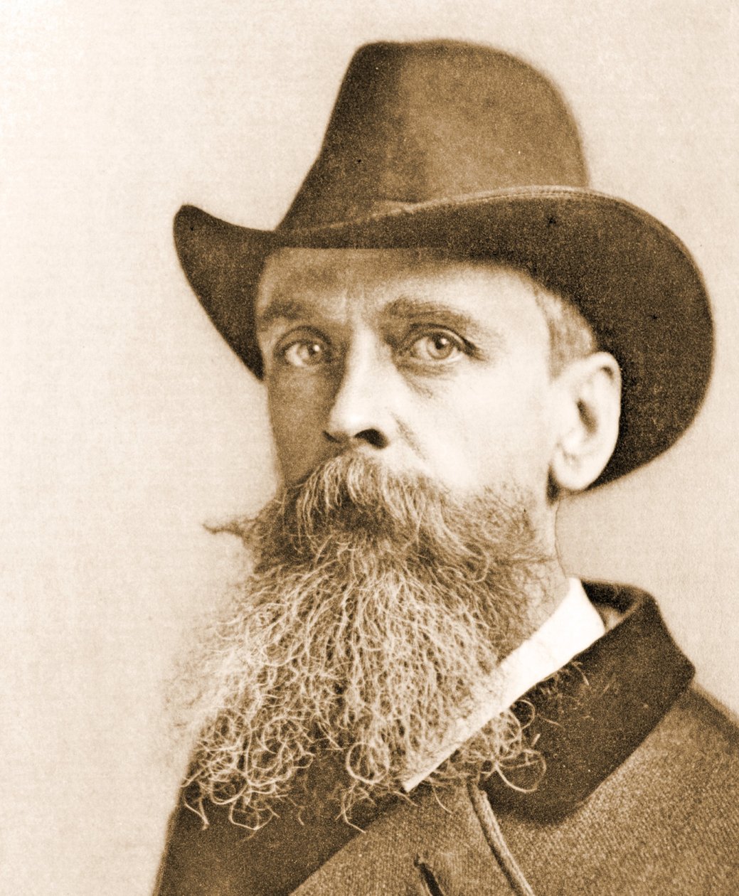 Portrét Thomase Morana, asi 1890 (černobílá fotografie) od Napoleon Sarony