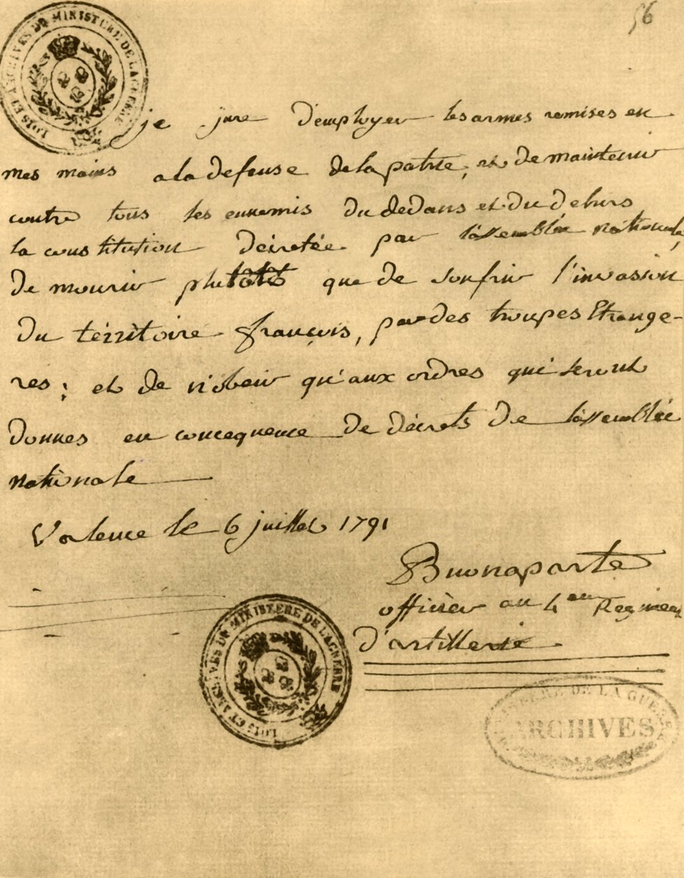 Napoleonova ústavní přísaha, 6. července 1791, 1921. od Napoleon Bonaparte I